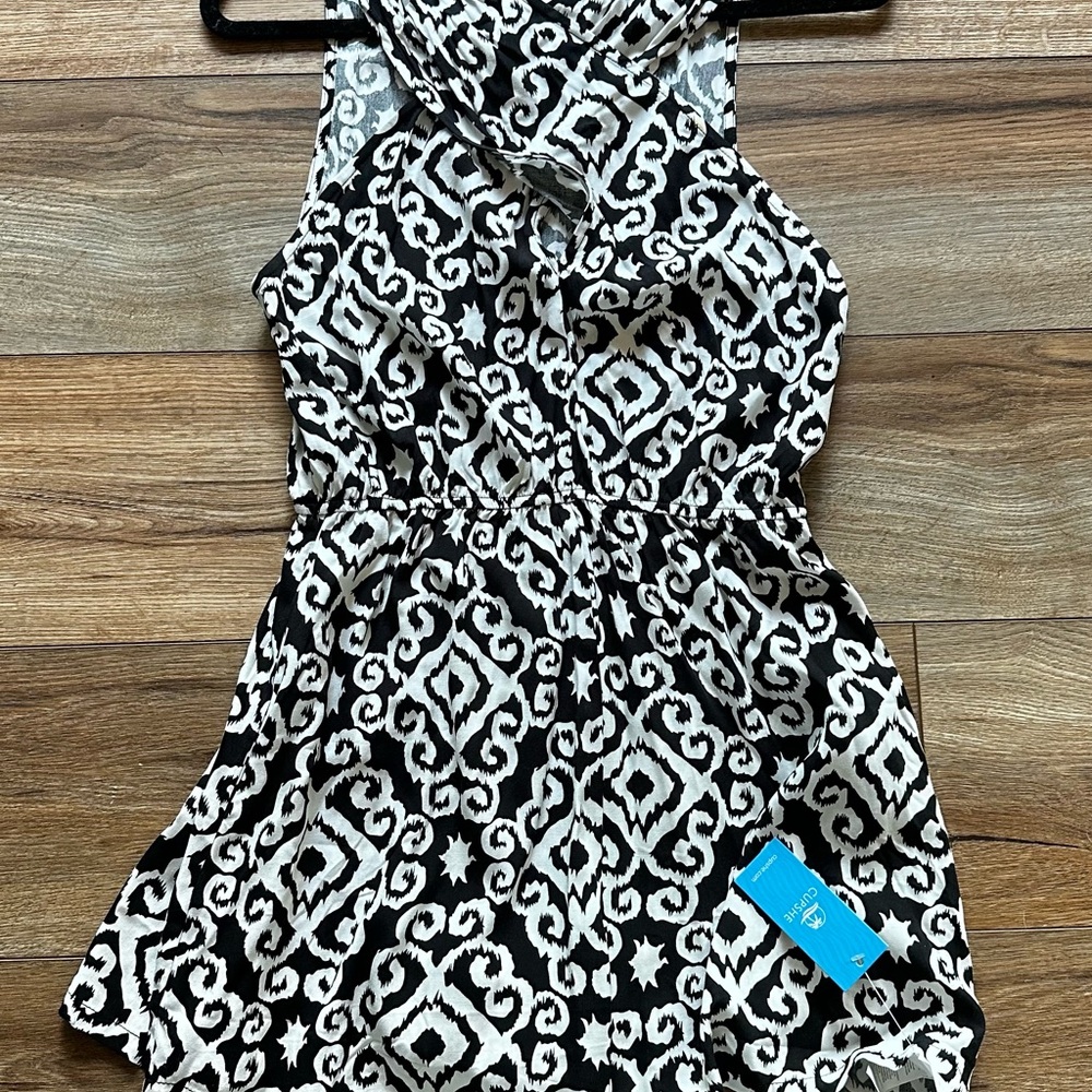 NWT CUPSHE BoHo Black and White halter jumper (shorts)